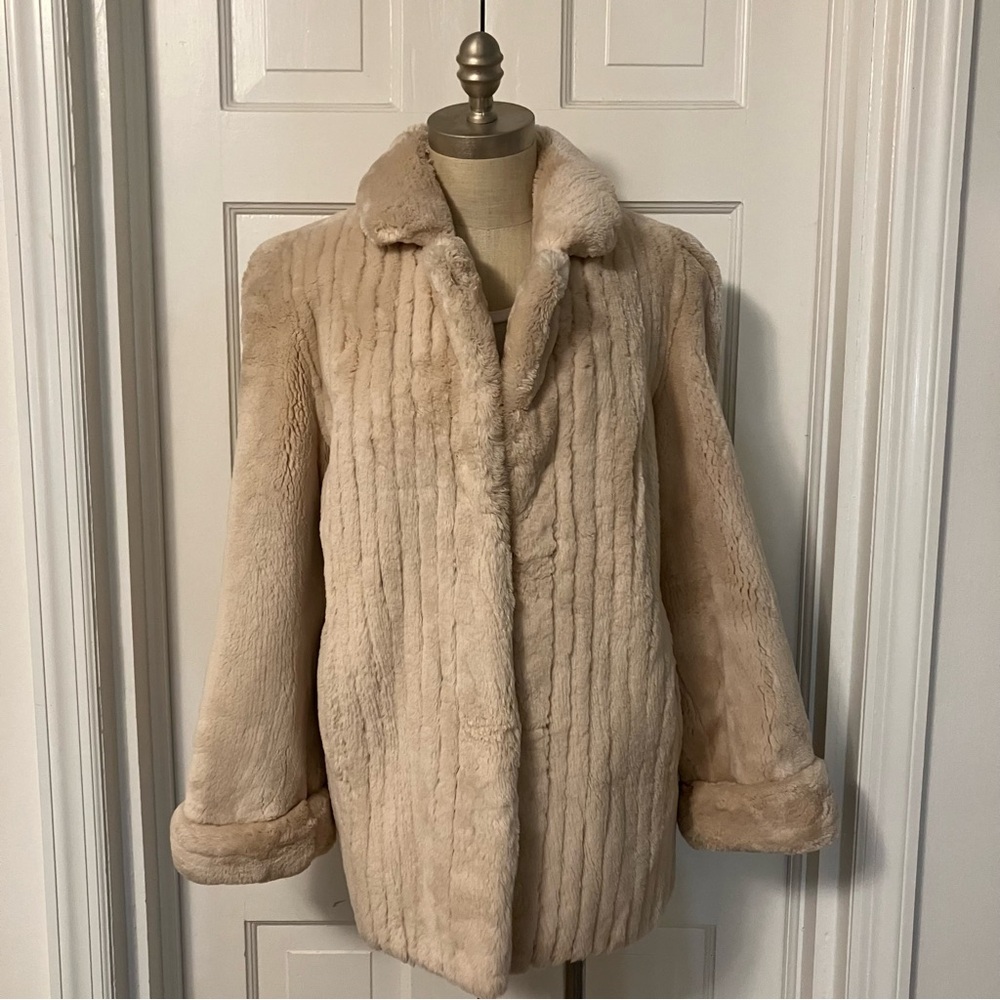 Vintage Sheared Beaver Jacket XS S Real Fur